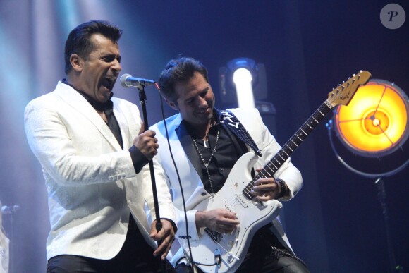 Bébert des Forbans (Albert Kassabi) et Christophe Camilotte - Les Forbans en concert à l'Olympia pour leur 40 ans, à Paris, France, le 3 octobre 20158. © Philippe Baldini/Bestimage