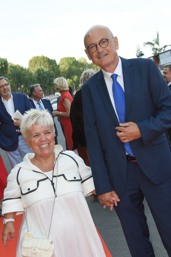 Mimie Mathy et son mari Benoist Gérard - Soirée du 90ème anniversaire de Line Renaud sur le Bateau Potel et Chabot "Pavillon Seine" à Paris le 2 juillet 2018. © Coadic Guirec/Bestimage