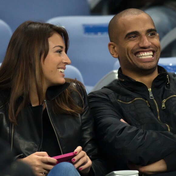 Rachel Legrain-Trapani et Aurélien Capoue - People au match France-Biélorussie au Stade de France le 11 septembre 2012.