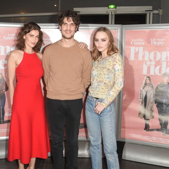 Laetitia Casta, Louis Garrel et Lily-Rose Depp - Avant-première du film "L'Homme fidèle" au cinéma MK2 Bibliothèque à Paris, le 17 décembre 2018. © Coadic Guirec/Bestimage