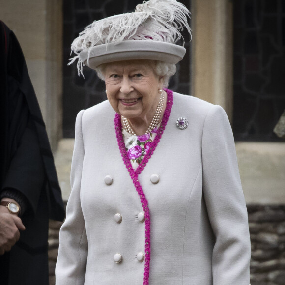 La reine Elizabeth II à la messe de Noël à l'église Sainte-Marie-Madeleine à Sandringham, le 25 décembre 2018.