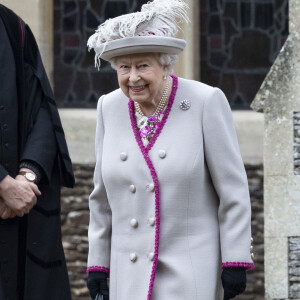 La reine Elizabeth II à la messe de Noël à l'église Sainte-Marie-Madeleine à Sandringham, le 25 décembre 2018.