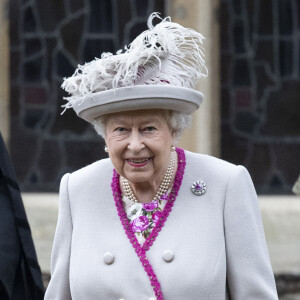 La reine Elizabeth II à la messe de Noël à l'église Sainte-Marie-Madeleine à Sandringham, le 25 décembre 2018.