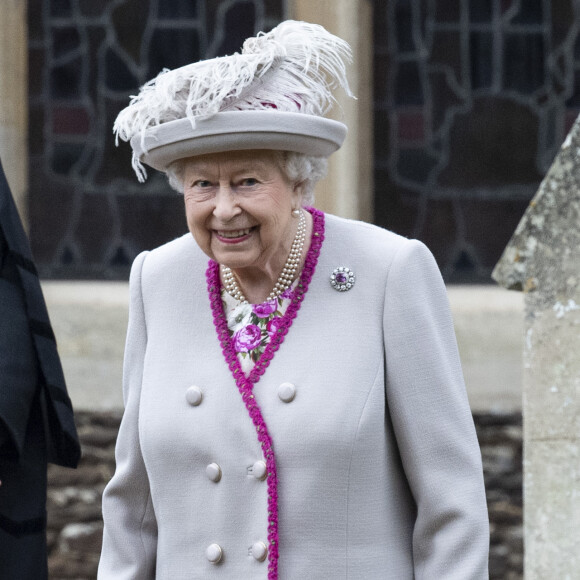 La reine Elizabeth II à la messe de Noël à l'église Sainte-Marie-Madeleine à Sandringham, le 25 décembre 2018.