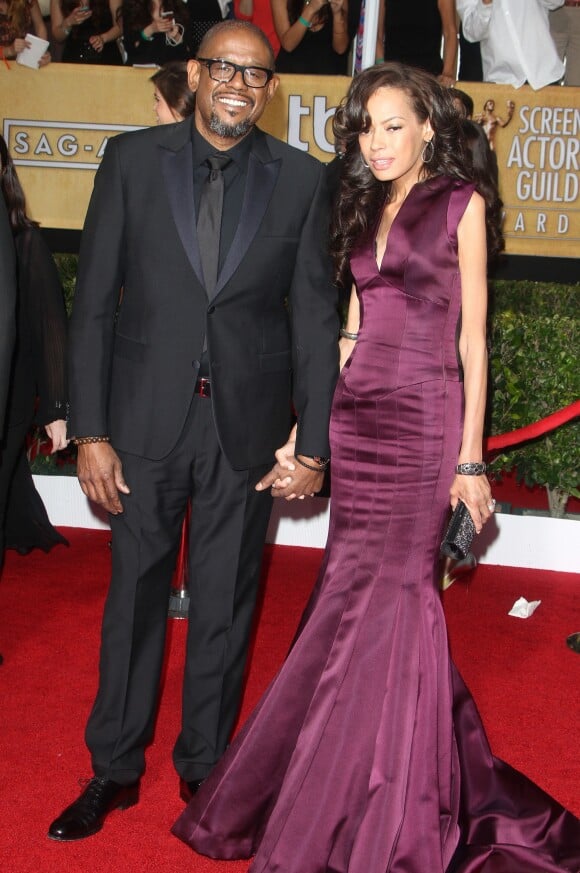Forest Whitaker et sa femme Keisha Nash - 20eme ceremonie des "Screen Actors Guild Awards" au Shrine Exposition Center a Los Angeles. Le 18 janvier 2014