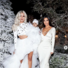 Khloé Kardashian et sa fille True, Kim Kardashian à la fête de Noël familiale le 24 décembre 2018.