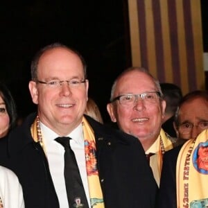 Pauline Ducruet, la princesse Stéphanie de Monaco, le prince Albert II de Monaco, Louis Ducruet et, derrière, sa compagne Marie et Robert Hossein lors de la soirée de remise des prix du 42ème Festival International du Cirque de Monte Carlo le 23 janvier 2018. © Bruno Bebert/Bestimage