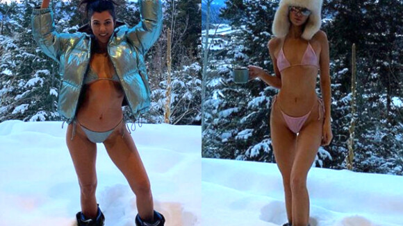 Kourtney Kardashian sensationnelle en bikini dans la neige, "comme Kendall"