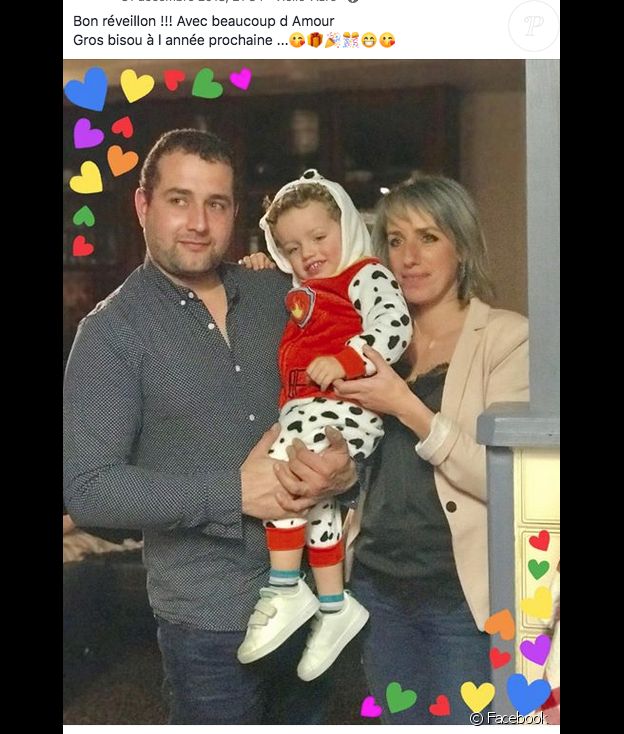 Claire de "L'amour est dans le pré" avec son compagnon Sébastien et leur fils Mathéo. Photo prise le 31 décembre 2018.