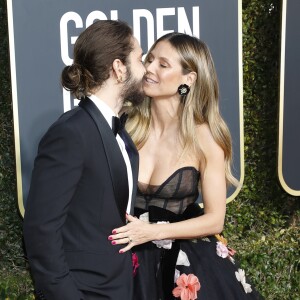 Heidi Klum et son fiancé Tom Kaulitz à la 76e cérémonie annuelle des Golden Globe Awards au Beverly Hilton Hotel à Los Angeles, le 6 janvier 2019.