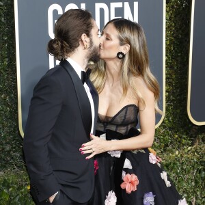 Heidi Klum et son fiancé Tom Kaulitz à la 76e cérémonie annuelle des Golden Globe Awards au Beverly Hilton Hotel à Los Angeles, le 6 janvier 2019.