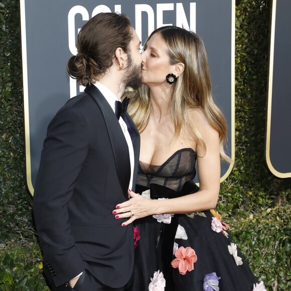 Heidi Klum et son fiancé Tom Kaulitz à la 76e cérémonie annuelle des Golden Globe Awards au Beverly Hilton Hotel à Los Angeles, le 6 janvier 2019.