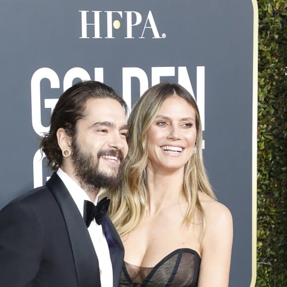 Heidi Klum et son fiancé Tom Kaulitz à la 76e cérémonie annuelle des Golden Globe Awards au Beverly Hilton Hotel à Los Angeles, le 6 janvier 2019.