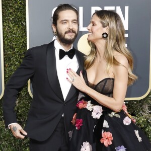 Heidi Klum et son fiancé Tom Kaulitz à la 76e cérémonie annuelle des Golden Globe Awards au Beverly Hilton Hotel à Los Angeles, le 6 janvier 2019.