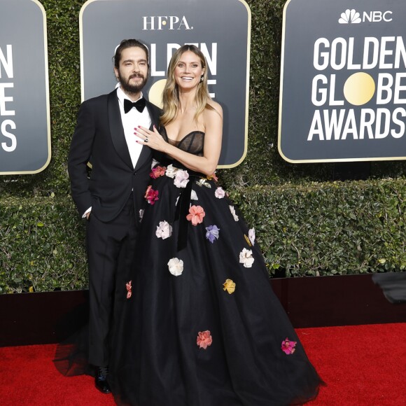 Heidi Klum et son fiancé Tom Kaulitz à la 76e cérémonie annuelle des Golden Globe Awards au Beverly Hilton Hotel à Los Angeles, le 6 janvier 2019.