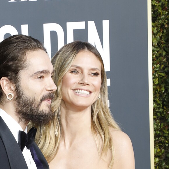 Heidi Klum et son fiancé Tom Kaulitz à la 76e cérémonie annuelle des Golden Globe Awards au Beverly Hilton Hotel à Los Angeles, le 6 janvier 2019.