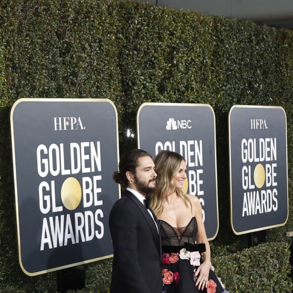 Heidi Klum et son fiancé Tom Kaulitz à la 76e cérémonie annuelle des Golden Globe Awards au Beverly Hilton Hotel à Los Angeles, le 6 janvier 2019.