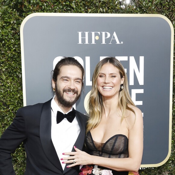 Heidi Klum et son fiancé Tom Kaulitz à la 76e cérémonie annuelle des Golden Globe Awards au Beverly Hilton Hotel à Los Angeles, le 6 janvier 2019.