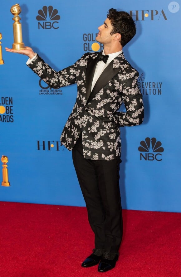 Darren Criss en Dior Homme - 76e cérémonie annuelle des Golden Globe Awards au Beverly Hilton Hotel à Los Angeles, le 6 janvier 2019.