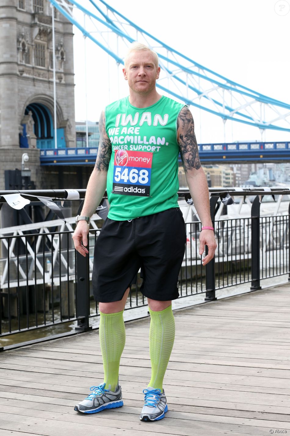 Iwan Thomas, l&#039;ancien athlète et champion olympique, donne des nouvelles de son fils né prématuré, le 29 décembre 2018. Ici au marathon de Londres en 2013.