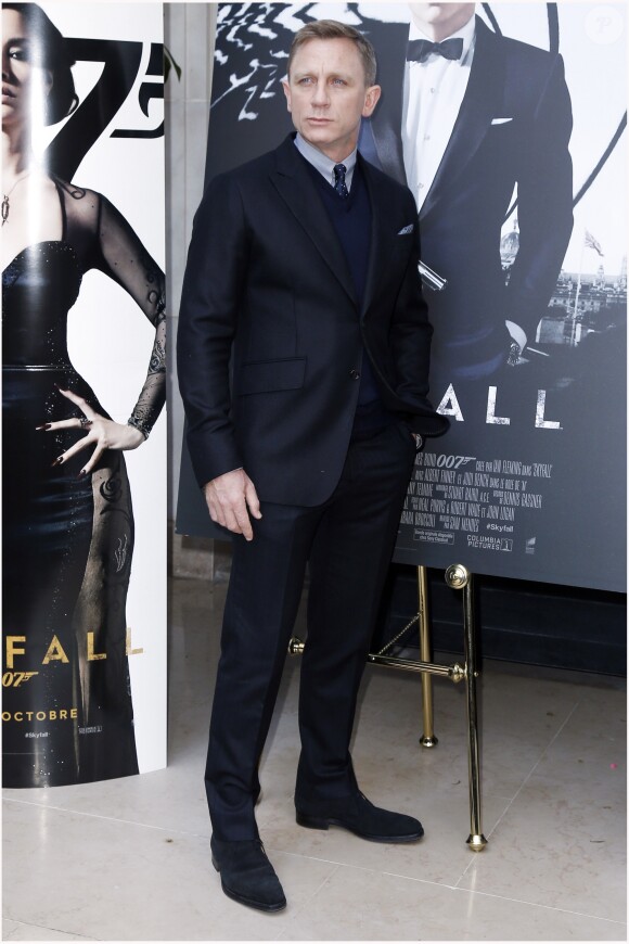 Daniel Craig - Photocall du dernier James Bond "Skyfall" au Georges V à Paris le 25 Octobre 2012.