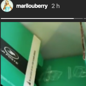 Marilou Berry donne le biberon à son fils Andy le 14 janvier 2019. Story Instagram.