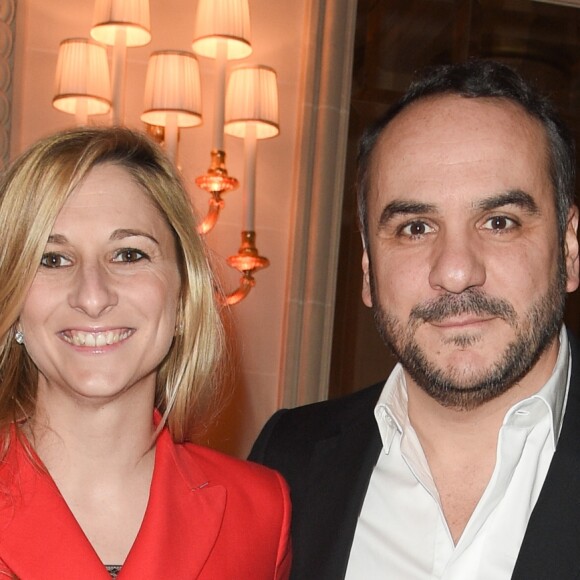 François-Xavier Demaison et sa compagne Anaïs Tihay - Soirée de Gala de bienfaisance de La Fondation pour la Recherche en Physiologie à l'hôtel George V à Paris le 19 mars 2018. Lors de cet évènement, les Stéthos d'Or ont récompensé pour la deuxième fois les personnalités qui entreprennent de communiquer de la joie de vivre et du bien-être au public. © Coadic Guirec/Bestimage