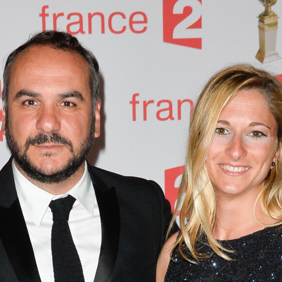 François-Xavier Demaison et sa compagne Anais - 29ème cérémonie des Molières 2017 aux Folies Bergère à Paris le 29 mai 2017. © Coadic Guirec/Bestimage