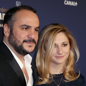 François-Xavier Demaison et sa compagne Anaïs Tihay - Photocall de la 42ème cérémonie des Cesar à la salle Pleyel à Paris, le 24 février 2017. © Dominique Jacovides - Olivier Borde / Bestimage