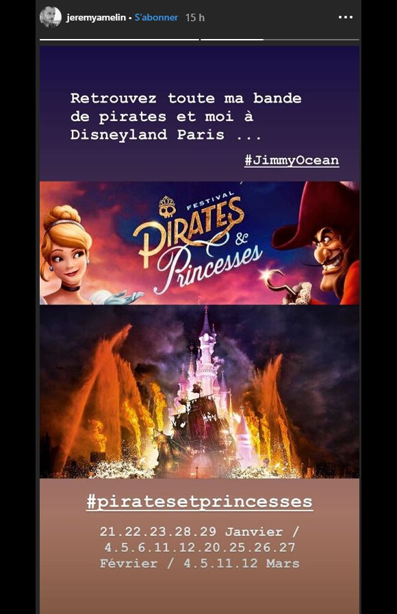 Jérémy Amelin a partagé cette photo en story Instagram, le 20 janvier 2019. Il rejoint les rangs de Disneyland Paris.
