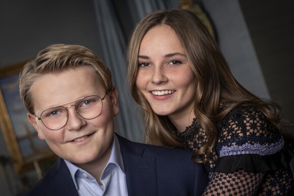 Le prince Sverre Magnus et la princesse Ingrid Alexandra de Norvège, portrait officiel réalisé par Julia Naglestad pour le 13e anniversaire du prince le 3 décembre 2018. © Julia Naglestad / Cour royale de Norvège