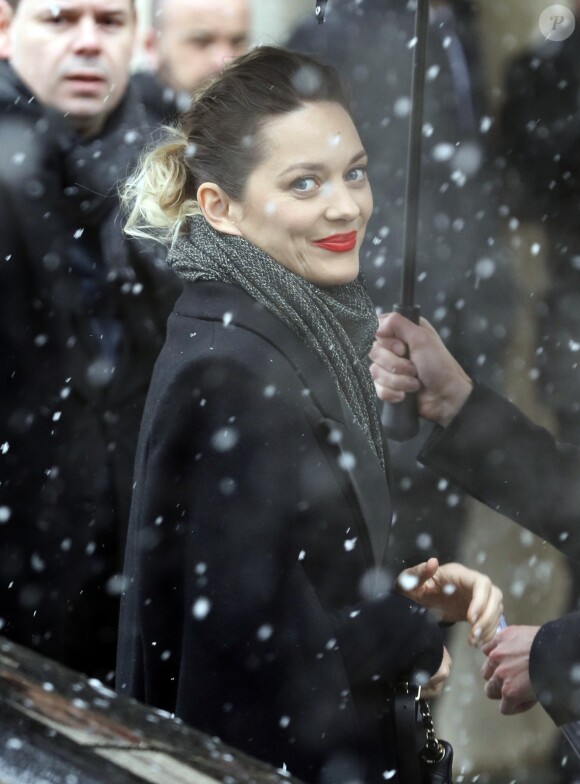 Marion Cotillard - Les célébrités arrivent au deuxième défilé Chanel au Grand Palais lors de la Fashion Week Haute Couture collection printemps/été 2019 de Paris, France, le 22 janvier 2019. © Veeren-CVS/Bestimage