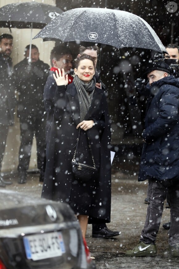 Marion Cotillard - Les célébrités arrivent au deuxième défilé Chanel au Grand Palais lors de la Fashion Week Haute Couture collection printemps/été 2019 de Paris, France, le 22 janvier 2019. © Veeren-CVS/Bestimage