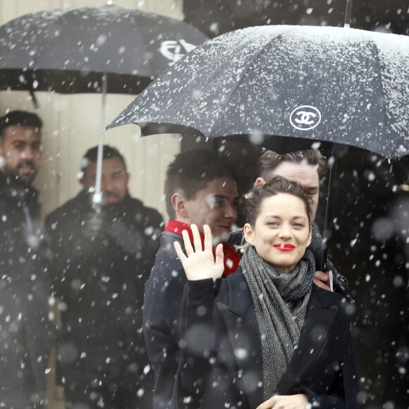 Marion Cotillard - Les célébrités arrivent au deuxième défilé Chanel au Grand Palais lors de la Fashion Week Haute Couture collection printemps/été 2019 de Paris, France, le 22 janvier 2019. © Veeren-CVS/Bestimage