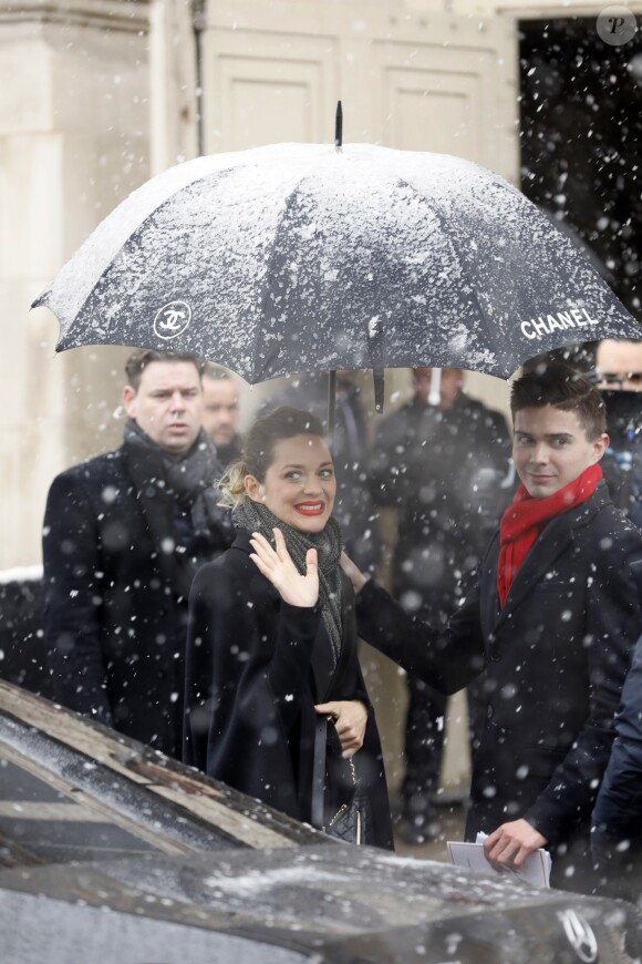 Marion Cotillard - Les célébrités arrivent au deuxième défilé Chanel au Grand Palais lors de la Fashion Week Haute Couture collection printemps/été 2019 de Paris, France, le 22 janvier 2019. © Veeren-CVS/Bestimage