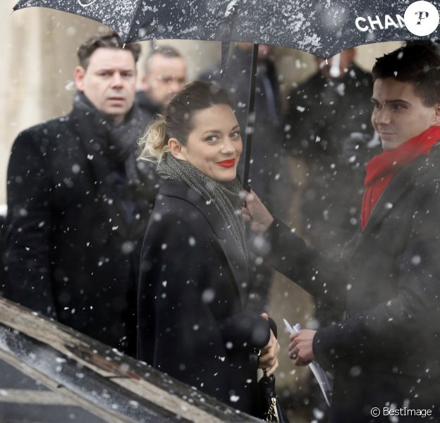 Marion Cotillard - Les célébrités arrivent au deuxième défilé Chanel au Grand Palais lors de la Fashion Week Haute Couture collection printemps/été 2019 de Paris, France, le 22 janvier 2019. © Veeren-CVS/Bestimage
