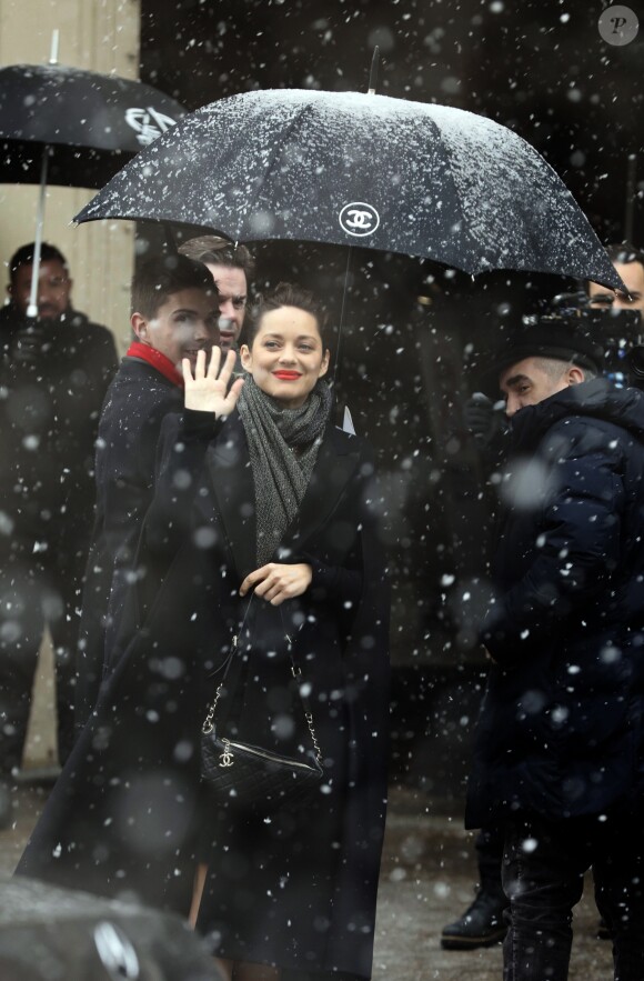 Marion Cotillard - Les célébrités arrivent au deuxième défilé Chanel au Grand Palais lors de la Fashion Week Haute Couture collection printemps/été 2019 de Paris, France, le 22 janvier 2019. © Veeren-CVS/Bestimage