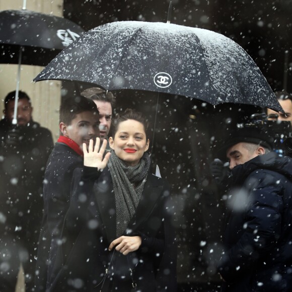 Marion Cotillard - Les célébrités arrivent au deuxième défilé Chanel au Grand Palais lors de la Fashion Week Haute Couture collection printemps/été 2019 de Paris, France, le 22 janvier 2019. © Veeren-CVS/Bestimage