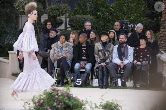 Helen Lasichanh, Pharrell Williams et Tilda Swinton - Deuxième défilé de mode Haute-Couture printemps-été 2019 "Chanel" au Grand Palais à Paris. Le 22 janvier 2019 © Olivier Borde / Bestimage