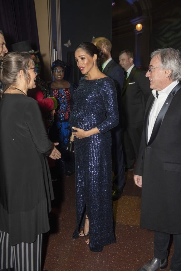 Le prince Harry, duc de Sussex, et Meghan Markle, duchesse de Sussex, enceinte, à la représentation du 10ème anniversaire du spectacle du Cirque du Soleil "Totem" au Royal Albert Hall à Londres, le 16 janvier 2019.