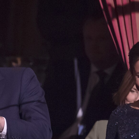 Le prince Harry, duc de Sussex, et Meghan Markle, duchesse de Sussex, enceinte, à la représentation du 10ème anniversaire du spectacle du Cirque du Soleil "Totem" au Royal Albert Hall à Londres, le 16 janvier 2019.