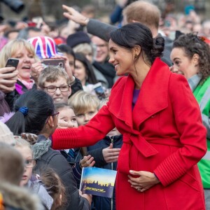 Le prince Harry et Meghan Markle lors d'une visite à Birkenhead le 14 janvier 2019.