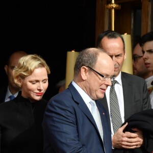 Le prince Albert II de Monaco et la princesse Charlene ont assisté à la messe pontificale pour les célébrations de Sainte Dévote à Monaco le 26 janvier 2019. ©Bruno Bebert/Bestimage