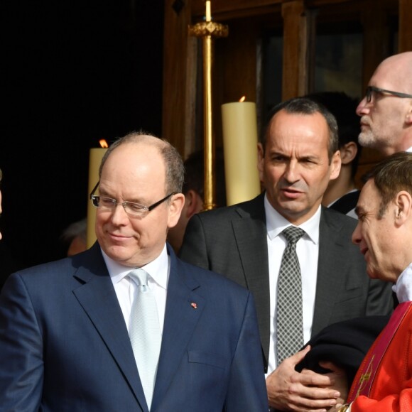 Le prince Albert II de Monaco et la princesse Charlene ont assisté à la messe pontificale pour les célébrations de Sainte Dévote à Monaco le 26 janvier 2019. ©Bruno Bebert/Bestimage