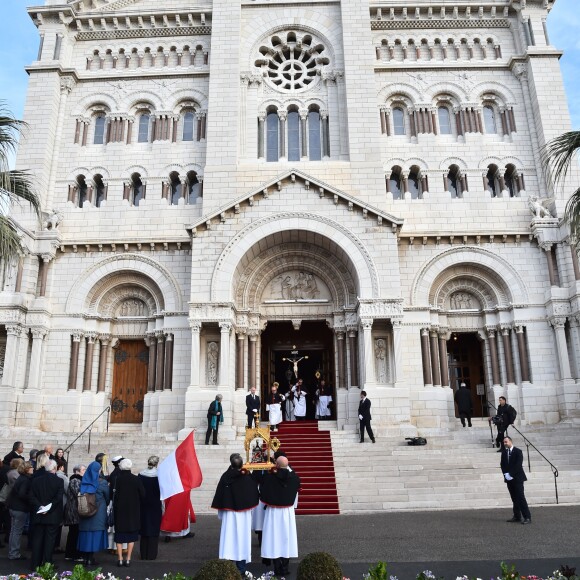 Le prince Albert II de Monaco et la princesse Charlene ont assisté à la messe pontificale pour les célébrations de Sainte Dévote à Monaco le 26 janvier 2019. ©Bruno Bebert/Bestimage