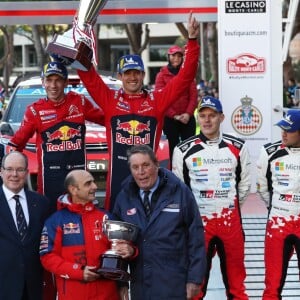 Le prince Albert II de Monaco a remis le trophée du Rallye de Monte-Carlo, remporté le 27 janvier 2019 par Sébastien Ogier et Julien Ingrassia sur Citroën. ©Jean-Charles Vinaj/Pool Monaco/Bestimage