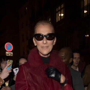 Céline Dion à sortie du théâtre Mogador après avoir assisté à la comédie musicale Chicago, à Paris, France, le 27 janvier 2019.