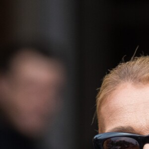 Céline Dion et son ami Pepe Munoz à la sortie de l'hotel Crillon, à Paris, se rendent au théâtre Mogador le 27 Janvier 2019