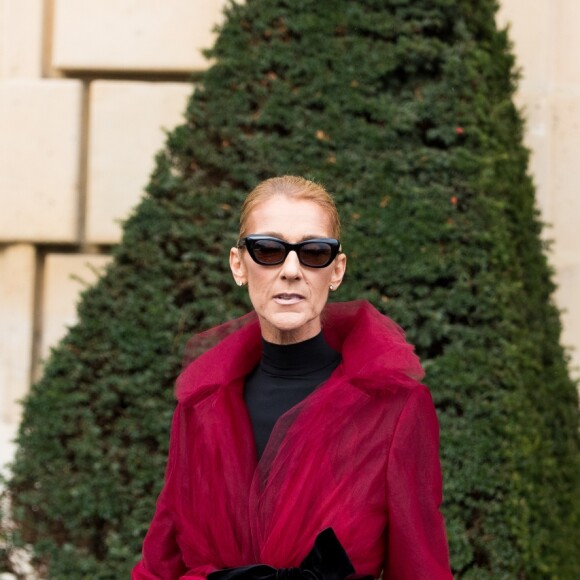 Céline Dion à la sortie de l'hotel Crillon à Paris le 27 Janvier 2019.