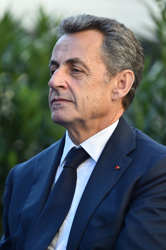 Nicolas Sarkozy, l'ancien président de la république française, durant l'inauguration des allées Philippe Séguin et Charles Pasqua à Nice le 16 novembre 2018. © Bruno Bebert / Bestimage